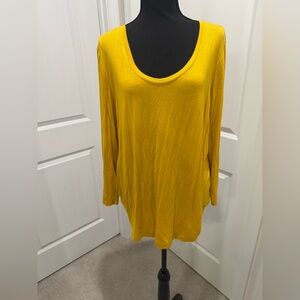 Cato Yellow Long Sleeve Relaxed Tunic Top